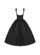 Night Traveller Series Black Breast Support Elegant Big Hemline Noble Simple Classic Lolita Sleeveless Long Dress