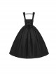 Night Traveller Series Black Breast Support Elegant Big Hemline Noble Simple Classic Lolita Sleeveless Long Dress