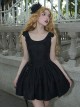 Night Traveller Series Black Round Neck Lace Ruffle Noble Stylish Classic Lolita Sleeveless Pleated Short Dress