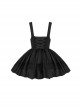 Night Traveller Series Black Round Neck Lace Ruffle Noble Stylish Classic Lolita Sleeveless Pleated Short Dress