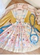 Cat Holiday Series Print Daily Yellow Blue Plaid Doll Collar Cute Bowknot Bag Sweet Lolita False Two Piece Suit Dress