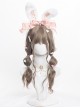 Aoki Flax Grey Fluffy Face Slimming Korean Style Medium Length Curly Hair Dragon Beard Bangs Sweet Lolita Full Head Wig