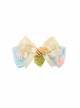 Macaron Colorful Celebration Sweet Lolita Flower Lace Ribbon Bowknot Cute Bee Heart Shape Pendant Hairpin