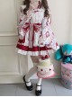 Showa Sweet Pet Series Japanese Style Cute Checkered Pattern Print Bowknot Sweet Lolita Maid Apron Shirt Skirt Set