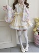 Showa Sweet Pet Series Japanese Style Cute Checkered Pattern Print Bowknot Sweet Lolita Maid Apron Shirt Skirt Set