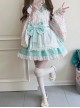 Showa Sweet Pet Series Japanese Style Cute Checkered Pattern Print Bowknot Sweet Lolita Maid Apron Shirt Skirt Set