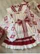 Showa Sweet Pet Series Japanese Style Cute Checkered Pattern Print Bowknot Sweet Lolita Maid Apron Shirt Skirt Set