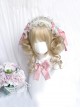 Japanese Retro Showa Style Beige Golden Sweet Lolita Cute Curly Dragon Beard Meatball Head Wig Clip Short Hair Wig