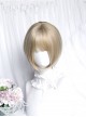 Japanese Retro Showa Style Beige Golden Sweet Lolita Cute Curly Dragon Beard Meatball Head Wig Clip Short Hair Wig