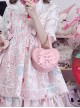 Cute Versatile Princess Style Girl Light Pink Heart Shape Bowknot Lace Sweet Lolita Cute Handbag