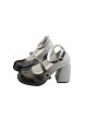 Korean Girl Group Style Cute Gradient Color Sweet Lolita Round Toe Chunky High Heel Mary Jane Shoes