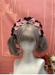 Daily Versatile Girl Retro Hair Accessory Cotton Lace Symmetrical Satin Ribbon Bowknot Sweet Lolita Headband