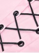 Punk Style Sweet Cool Cross Strap Sexy Suspender Tube Top Shiny PU Leather Black And Pink Mini Dress
