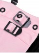 Punk Style Sweet Cool Cross Strap Sexy Suspender Tube Top Shiny PU Leather Black And Pink Mini Dress