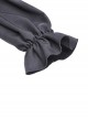 Gothic Style Cross Halter Neck Design Ruffles On The Chest Sexy Backless Black Long Sleeves Short Dress