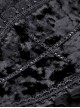 Dark Gothic Style Gorgeous Velvet Lace Cross Coffin Collar Black Retro Puff Long Sleeves Short Dress
