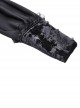 Dark Gothic Style Gorgeous Velvet Lace Cross Coffin Collar Black Retro Puff Long Sleeves Short Dress