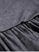 Gothic Witch Style Retro Black Velvet Purple Shirt Collar Elegant Black Long Sleeves Short Dress