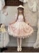 Night Rose Series Palace Style Lace Bowknot Retro Elegant Sweet Flower Wall Print Classic Lolita Puff Sleeve Short Dress