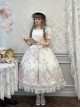 Night Rose Series Petal Edge Lace Bowknot Palace Style Gorgeous Elegant Flower Print Puff Sleeve Classic Lolita Long Dress