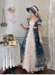 Night Rose Series Open Placket Ruffle Retro Elegant Flower Print Puff Sleeve Classic Lolita Palace Style Long Empire Dress