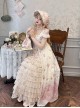 Night Rose Series Open Placket Ruffle Retro Elegant Flower Print Puff Sleeve Classic Lolita Palace Style Long Empire Dress