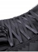 Punk Style Tie With Cross Decoration Striped Neckline  Waist Strap Black Sexy Halter Neck Backless Dress