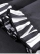 Punk Style Tie With Cross Decoration Striped Neckline  Waist Strap Black Sexy Halter Neck Backless Dress