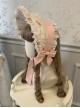 Night Rose Series Lace Ruffle Ribbon Bowknot Retro Elegant Classic Lolita  Flower Wall Print Headgear Bonnet