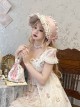 Night Rose Series Lace Ruffle Ribbon Bowknot Retro Elegant Classic Lolita  Flower Wall Print Headgear Bonnet