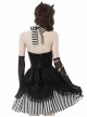 Gothic Style Unique Striped Cross Decoration Sexy Black Halter Neck Suspender Backless Short Dress