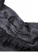 Gothic Style Romantic Curtain Hem Design Palace Exaggerated Lace Splicing Sleeves Black Short Dress