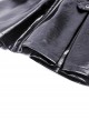 Punk Motorcycle Style Red Plaid Splicing Chest Cool PU Leather Metal Buckle Black Suspender Zipper Dress