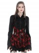 Punk Style Rock Red And Black Plaid Frill Metal Buckle Decorated Drawstring Design Halter Cake Dress