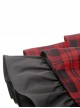 Punk Style Rock Red And Black Plaid Frill Metal Buckle Decorated Drawstring Design Halter Cake Dress