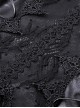 Punk Style V Neck Off Shoulder Waist Leather Strapped Black Rebel Lace Long Sleeves Mini Dress