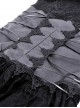 Punk Style V Neck Off Shoulder Waist Leather Strapped Black Rebel Lace Long Sleeves Mini Dress