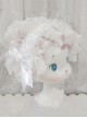 Mood Limited Series Gorgeous Lace Ruffles Pure White Flower Wedding Ribbon Bowknot Classic Lolita Headband
