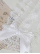 Mood Limited Series Gorgeous Lace Ruffles Pure White Flower Wedding Ribbon Bowknot Classic Lolita Headband