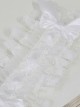 Mood Limited Series Gorgeous Lace Ruffles Pure White Flower Wedding Ribbon Bowknot Classic Lolita Headband