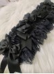 Mood Limited Series Lace Ruffles Pure Black Hallucination Rose Gorgeous Wedding Ribbon Bowknot Gothic Lolita Headband