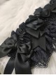 Mood Limited Series Lace Ruffles Pure Black Hallucination Rose Gorgeous Wedding Ribbon Bowknot Gothic Lolita Headband