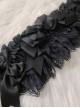 Mood Limited Series Lace Ruffles Pure Black Hallucination Rose Gorgeous Wedding Ribbon Bowknot Gothic Lolita Headband