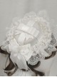 French Elegant Gorgeous Pure White Lace Holy Angel Wings Illusion Rose Knight Ribbon Bowknot Classic Lolita Round Hat