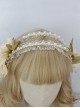 Greek Style Rural Elegant Retro Simulated Flower Leaves Lace Pearls Fairy Classic Lolita Accessory Hairband