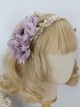 Greek Style Rural Elegant Retro Simulated Flower Leaves Lace Pearls Fairy Classic Lolita Accessory Hairband