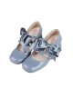 Valentines Day Series Satin Bowknot Double Shoelaces Elegant Heart Shaped Hollow Heel Classic Lolita Mary Jane Shoes