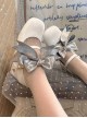 Valentines Day Series Satin Bowknot Double Shoelaces Elegant Heart Shaped Hollow Heel Classic Lolita Mary Jane Shoes