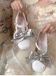 Valentines Day Series Satin Bowknot Double Shoelaces Elegant Heart Shaped Hollow Heel Classic Lolita Mary Jane Shoes