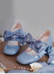 Valentines Day Series Satin Bowknot Double Shoelaces Elegant Heart Shaped Hollow Heel Classic Lolita Mary Jane Shoes